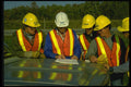 506042 Foreman And Four Hardhats With Safety Vests A4 Photo Print
