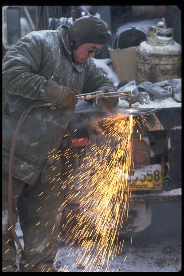 506067 Welder Working On Equipment, Syncrude A4 Photo Print