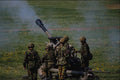 506076 RHA Firing At High Elevation, 105mm Light Gun A4 Photo Print