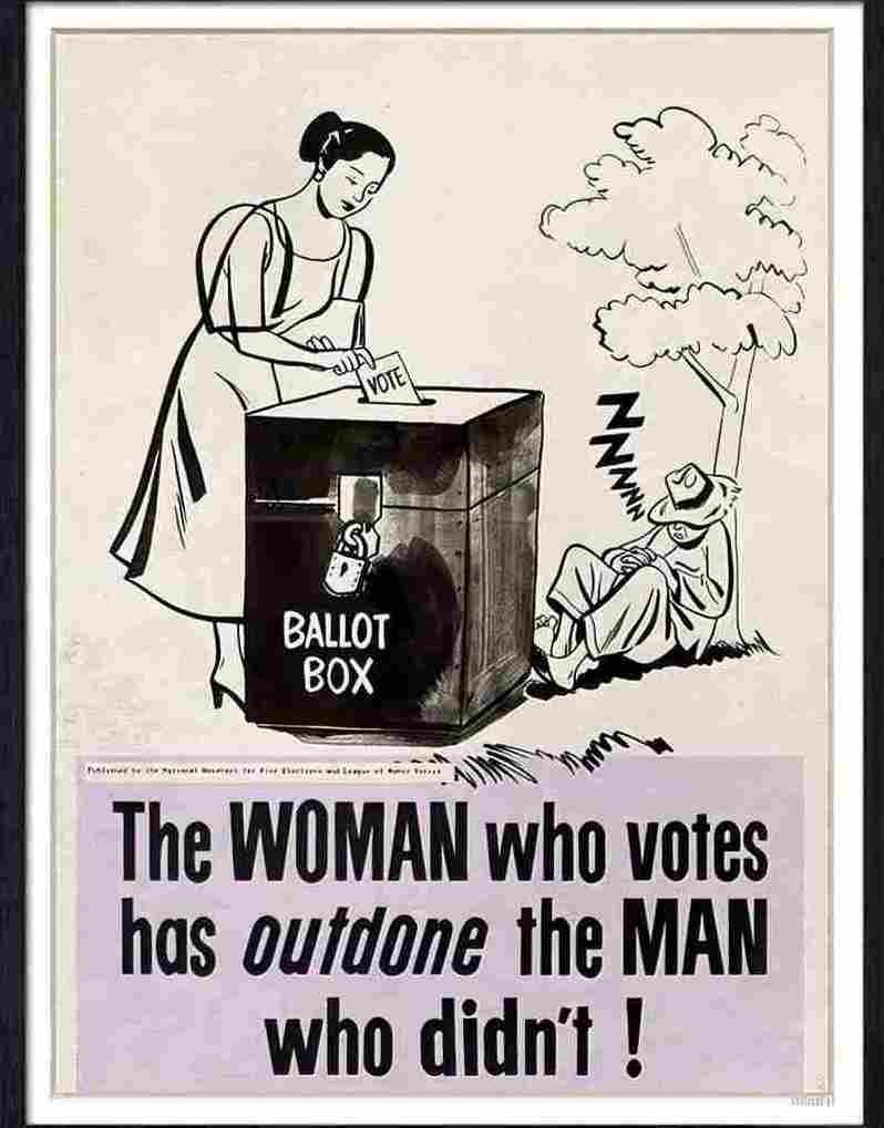 507 01 woman votes Advert A4 Photo Print