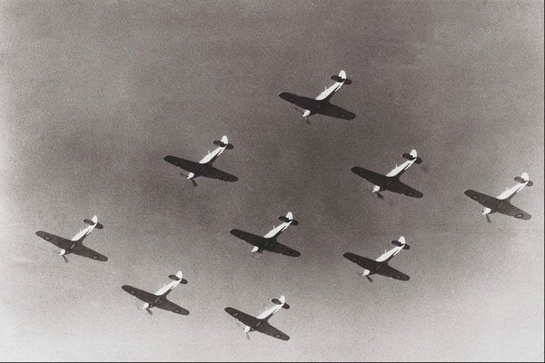 507007 Hawker HURRICANE In Formation, 1943, DND PA 145280 A4 Photo Print