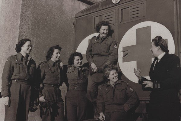507082 Cdn. Ambulance Convoy, England, 1945, Hermiston, DND PA 133602 A4 Photo Print