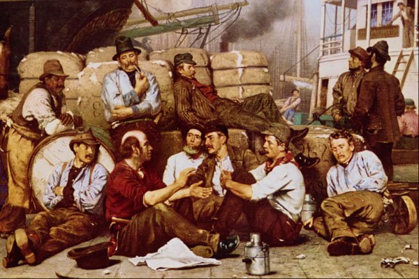 508002 Longshoremen's Noon , John George Brown A4 Photo Print