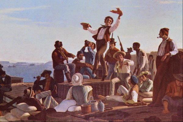508012 Jolly Flatboatmen , George Caleb Bingham A4 Photo Print