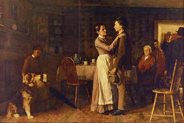 508026 Breaking Home Ties (1890), Thomas Hovenden A4 Photo Print