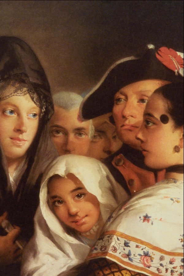 508029 Dama Con Mantilla Y Moza Con Parche , Lorenzo Tiepolo A4 Photo Print