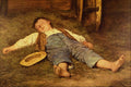 508057 Boy Sleeping In The Hay , Albert Anker A4 Photo Print
