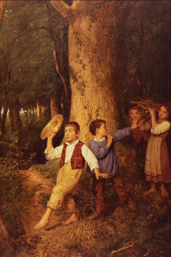 508062 The Squirrel Hunt , Albert Anker A4 Photo Print