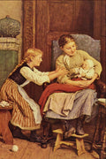 508065 The First Smile , Albert Anker A4 Photo Print
