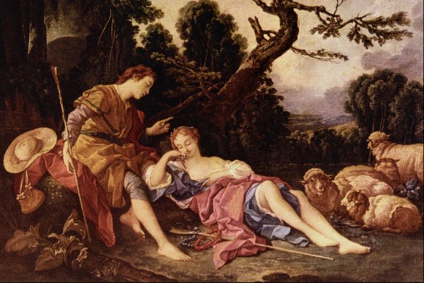 508071 Pastorella Addormentata , Francois Boucher A4 Photo Print