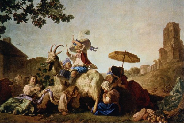 508072 Children At Play (detail), Jean Jacques Bachelier A4 Photo Print