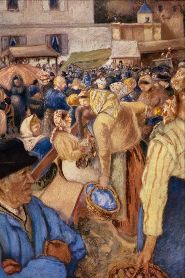 508079 Village Market , Camille Pisarro A4 Photo Print