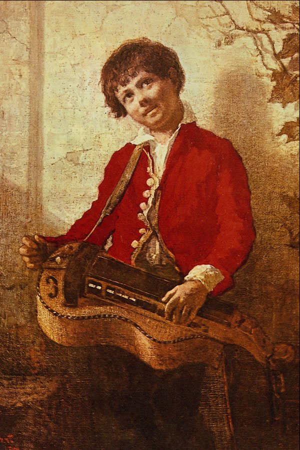 508098 The Hurdy Gurdy Boy , William Morris Hunt A4 Photo Print