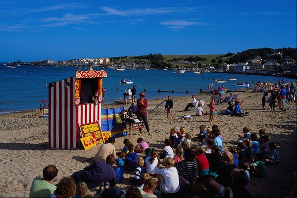 509074 Punch And Judy Show, Swanage, Dorset A4 Photo Print