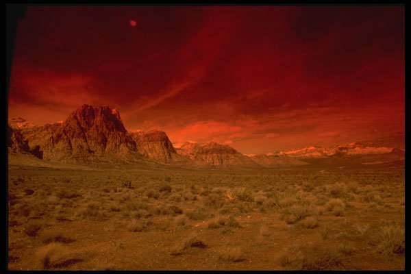 510023 Red Rock At Night, Red Rock Canyon A4 Photo Print