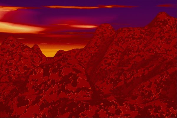 510058 Red Oasis Mountains A4 Photo Print