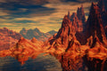 510088 Orange Mountain Range A4 Photo Print