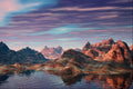 510090 Violet Sky Over An Orange Mountain Range A4 Photo Print