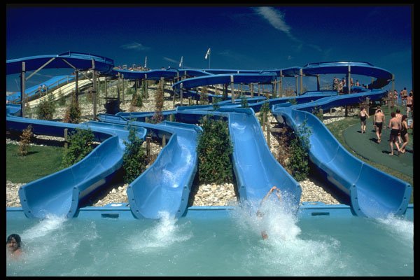 511012 People At Waterslides A4 Photo Print