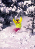 511068 Deep Powder Snowboarding Mount Hood Meadows Oregon A4 Photo Print