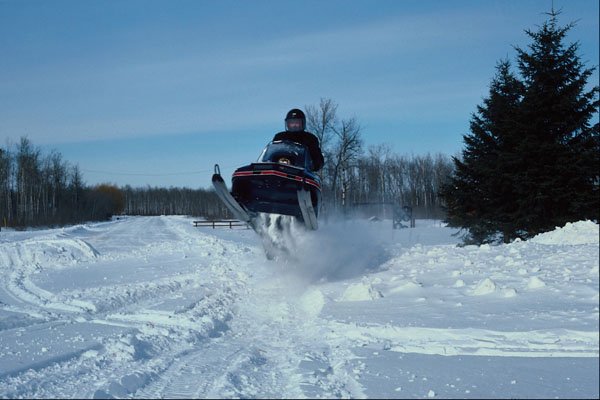 511088 Snowmobile Jump, Manitoba, Canada A4 Photo Print