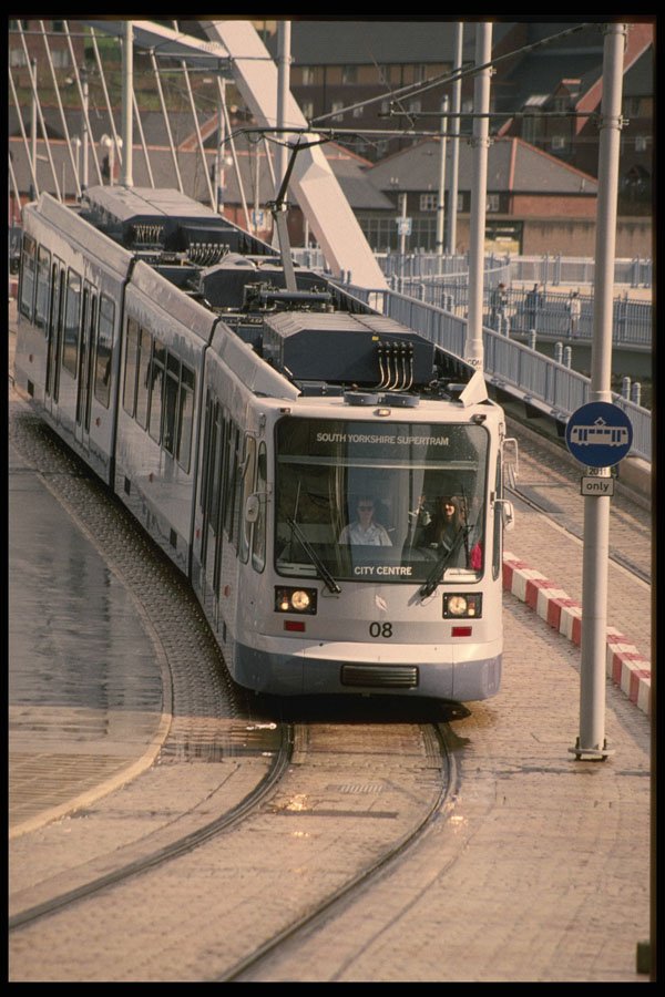 512038 Sheffield Supertram Crossing Bridge, Park Square Roundabout A4 Photo Print