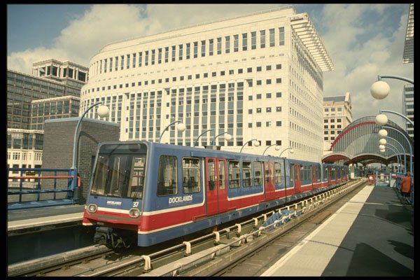 512039 Docklands Light Railway Train At Heron Quays Station A4 Photo Print