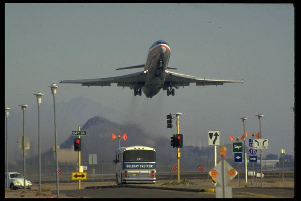 512050 Airplane Takes Off At Sky Harbor Airport, Phoenix, Arizona A4 Photo Print