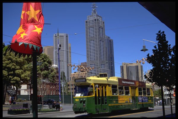 512055 Tram In Downtown Melbourne, Australia A4 Photo Print