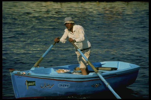 512065 Fisherman Fishing The Old fashioned Way, Alexandria, Egypt A4 Photo Print