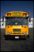 512071 1992 School Bus Outside Of School Bus Garage A4 Photo Print
