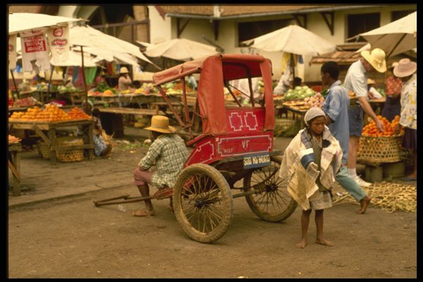 512078 Traditional Taxi (pedicab), Madagascar Island A4 Photo Print