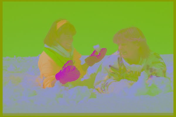513026 Kids In Snow, France A4 Photo Print