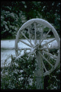 513028 Winter Carriage Wheel, New York A4 Photo Print