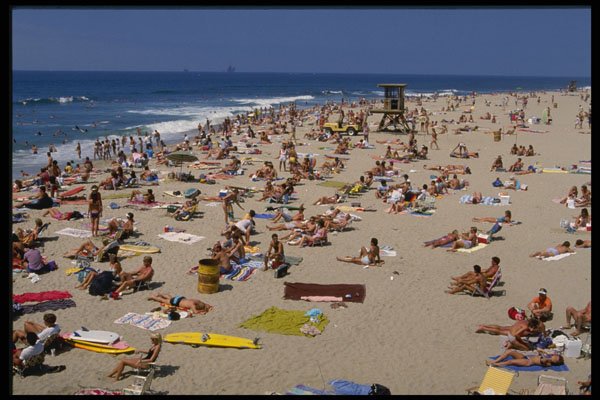 513057 Summer Sunday Afternoon At The Beach, California A4 Photo Print