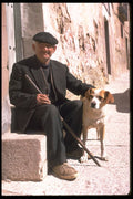 515000 Old Man With Dog In Siguenza A4 Photo Print