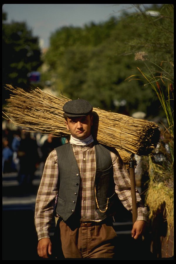 515010 Arles Harvest Parade, Man With Maize, France A4 Photo Print