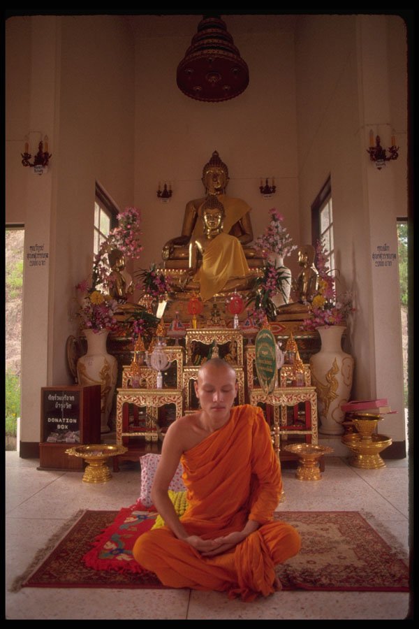 515074 Buddhist In Temple, Northern Thailand A4 Photo Print