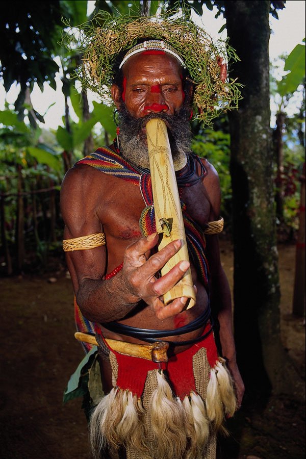 515092 Smoking Is Ritualized Even Among Huli Men, New Guinea A4 Photo Print