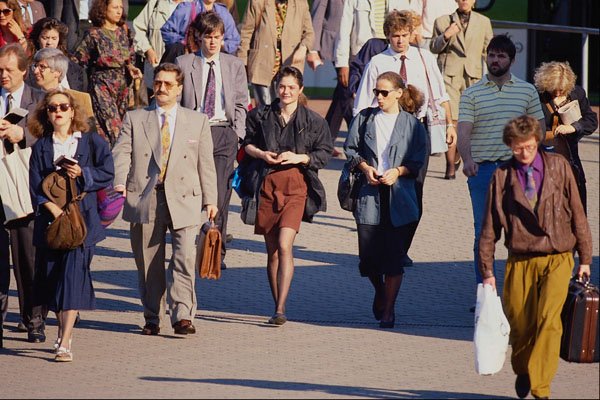 517001 People Visiting The Trade Fair A4 Photo Print