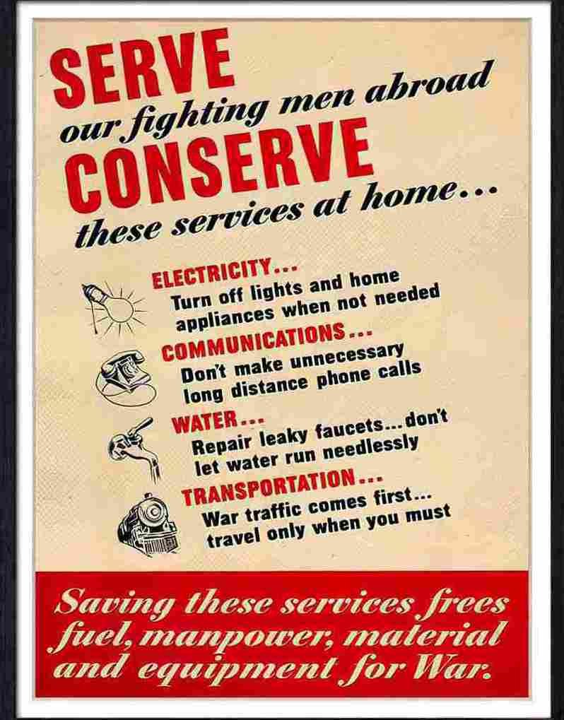 518 03 serve conserve war poster Advert A4 Photo Print