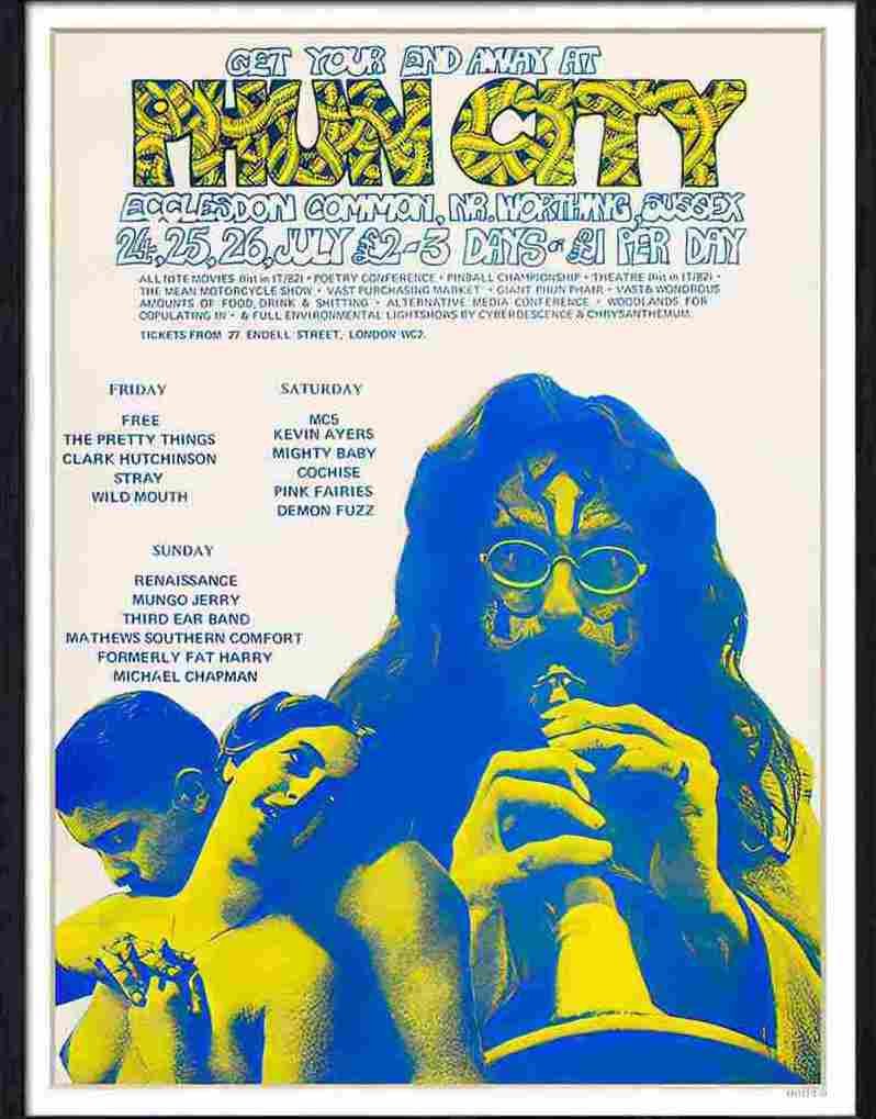 518 10 phun city hippy psychedlic Advert A4 Photo Print