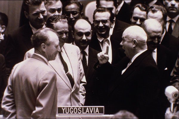 518041 Premier Khrushchev Makes A Point During 15th General Assembly A4 Photo Print