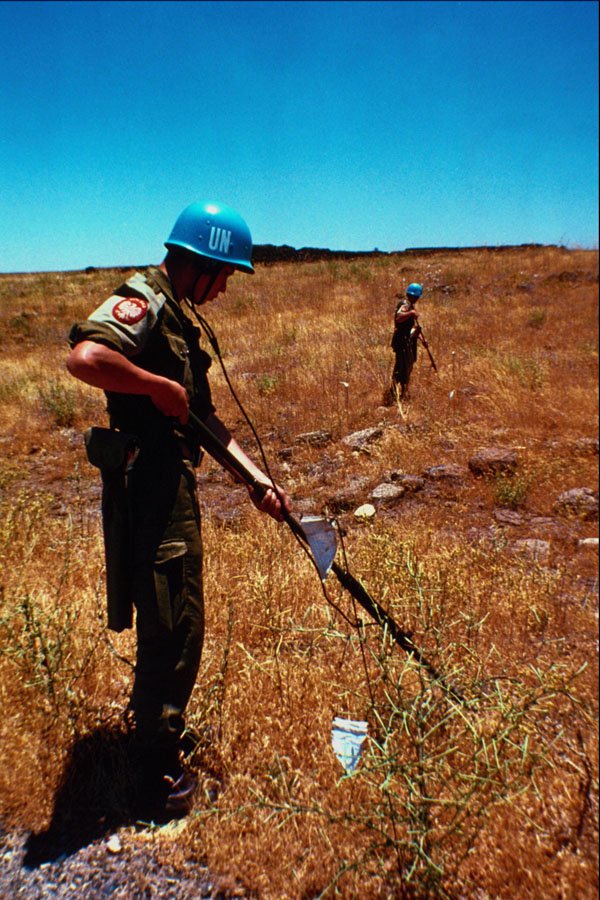 518056 Polish Troops Assigned To UNDOF Sweep For Mines, 1974 A4 Photo Print