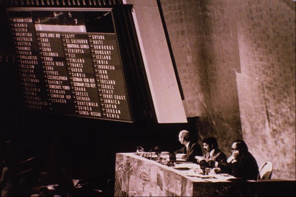 518058 View Of Voting Board As PLO Is Granted Observer Status A4 Photo Print
