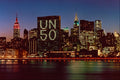 518099 Secretariat Building Lit Up For UN's 50th Anniversary A4 Photo Print