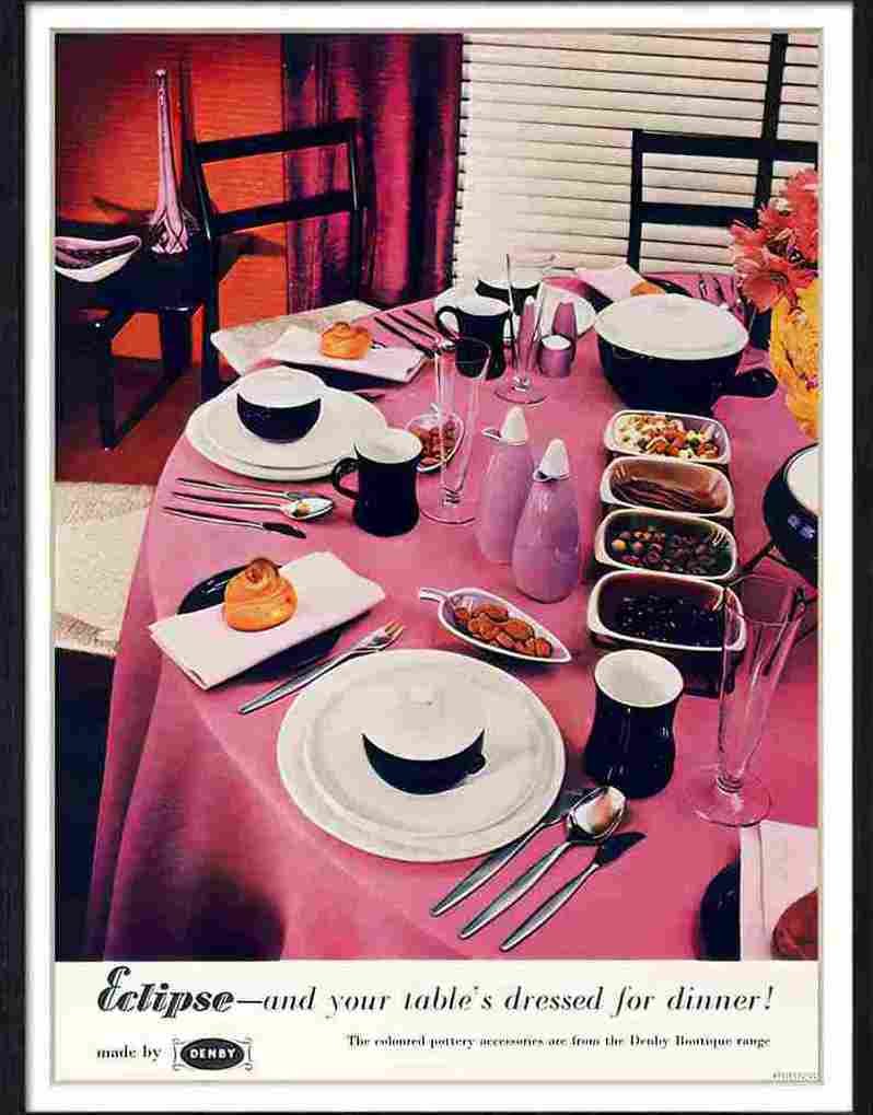 520 03 eclipse denby tableware 1955 Advert A4 Photo Print