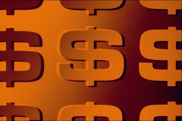 520013 Dollar Signs Over Gold Background A4 Photo Print
