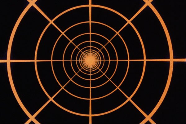 520019 Glowing Target Over Black Background A4 Photo Print