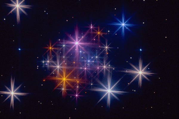 520020 Multicolored Star Chasers A4 Photo Print